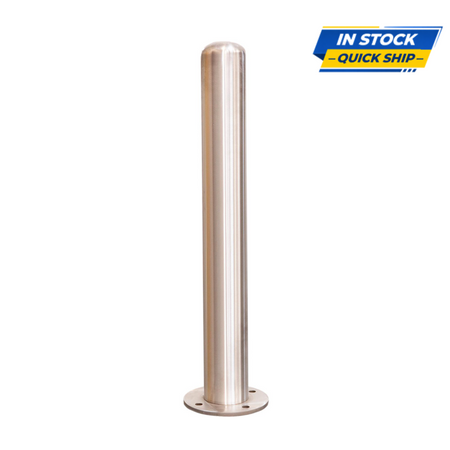 Fixed Stainless Steel Bollard 4" x 36" with Baseplate Surface Mount - S4 Bollards
