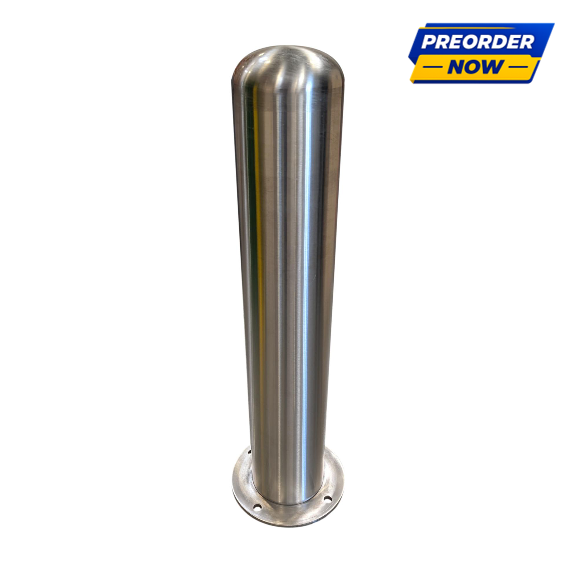6" x 36" Stainless Steel Bollard with Round Baseplate