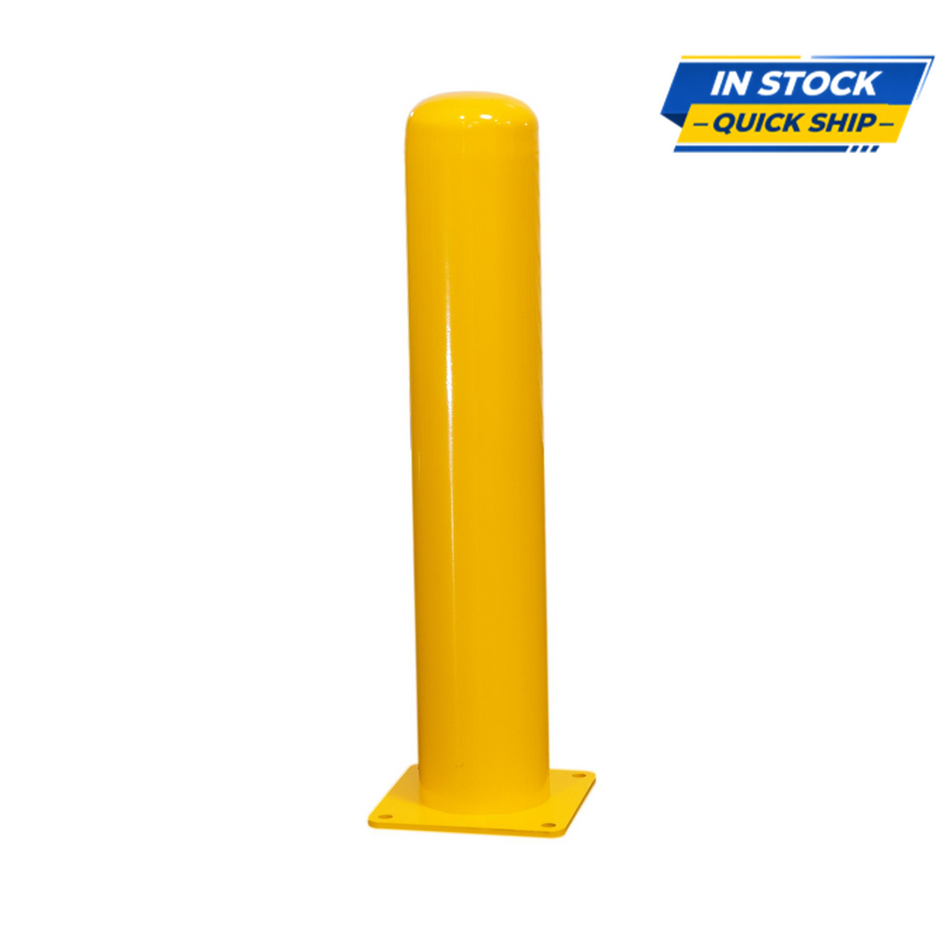 Fixed Steel Bollard 6" x 36" with Baseplate Surface Mount Post - S4 Bollards