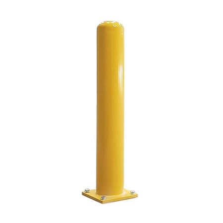 Yellow Powder Coated Surface Mount Steel Pipe Bollard - ANNT Bollards