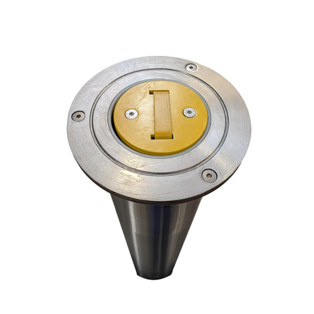 Top of Closed 4" x 36" Yellow Retractable Bollard
