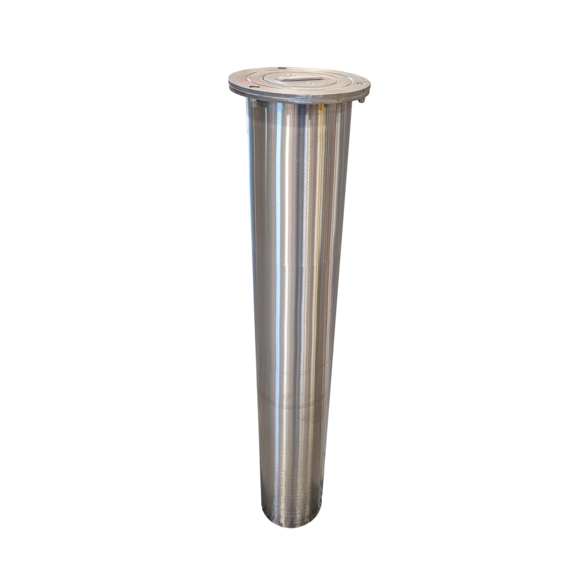 Closed 4" x 36" Retractable Stainless Steel Bollard