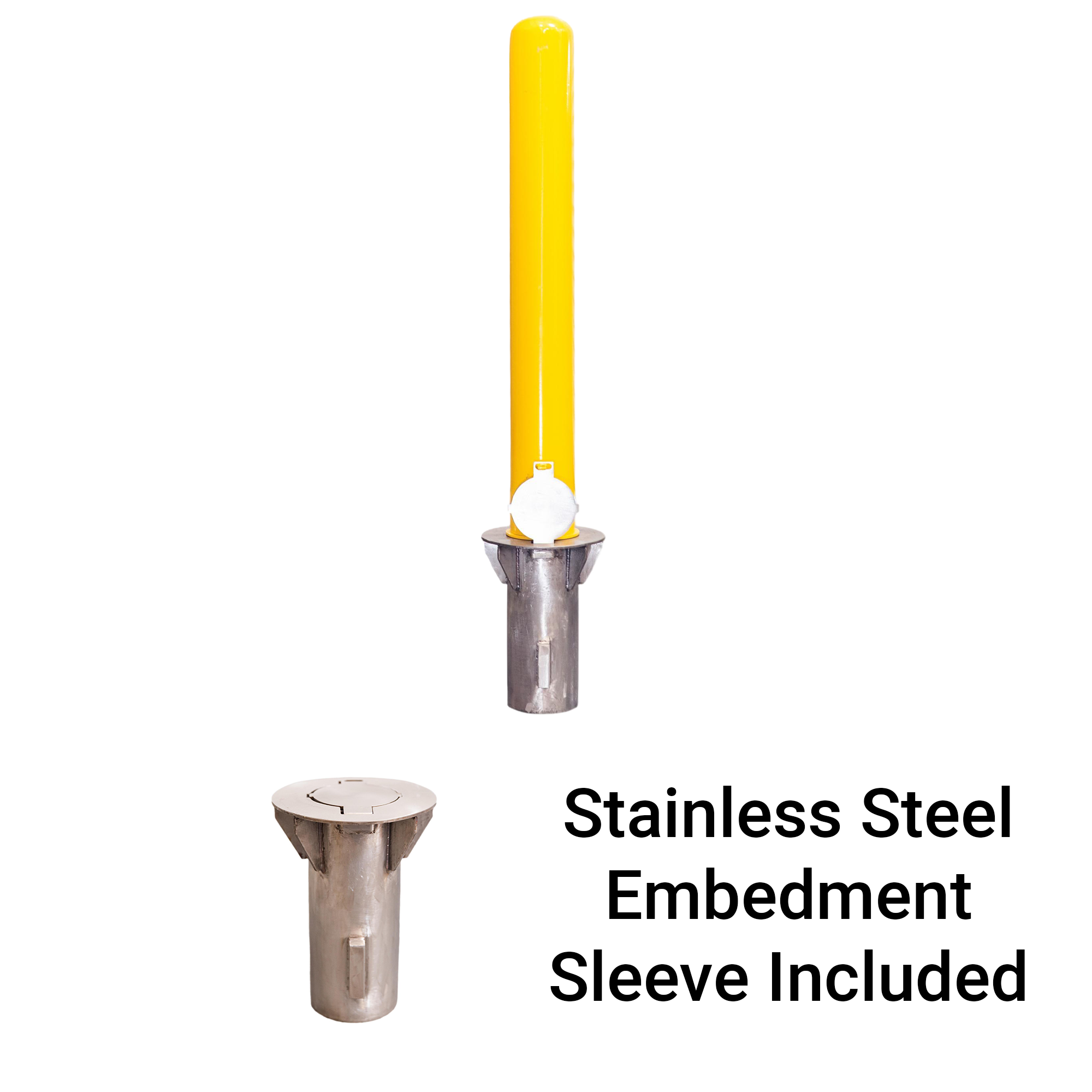 4" x 36" Removable Yellow Steel Bollard Sleeve Included