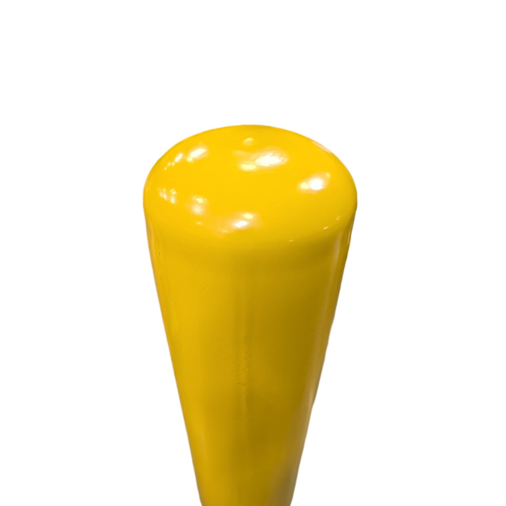 Top of 6" x 36" Removable Yellow Steel Bollard