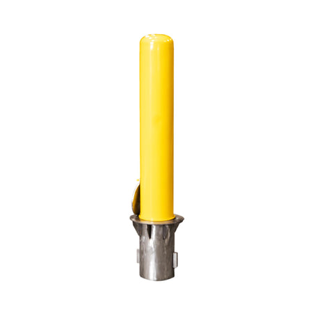 Removable Steel Bollard 6" x 36" with Sleeve - Padlock Security Post - S4 Bollards