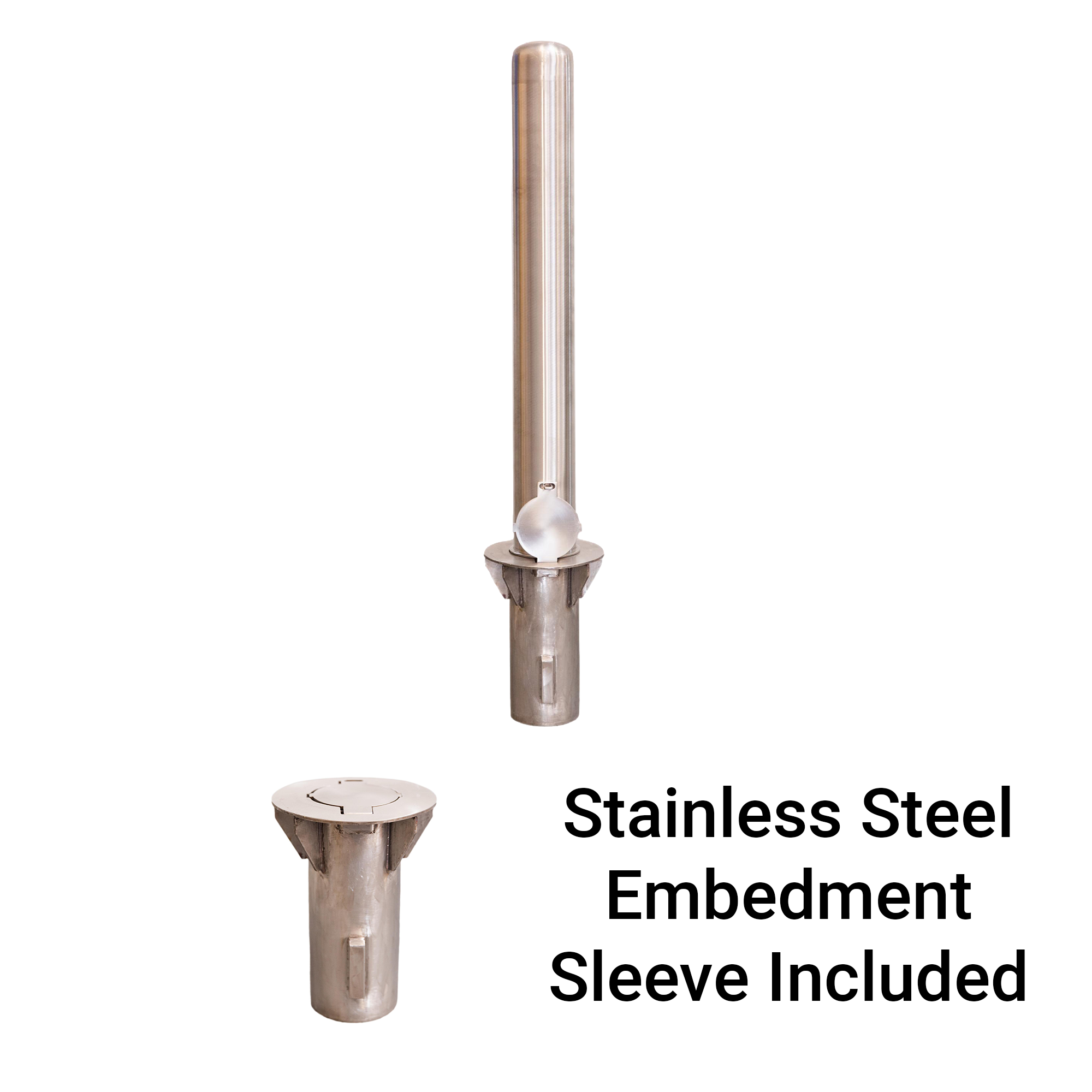 4" x 36" Removable Stainless Steel Bollard With Sleeve