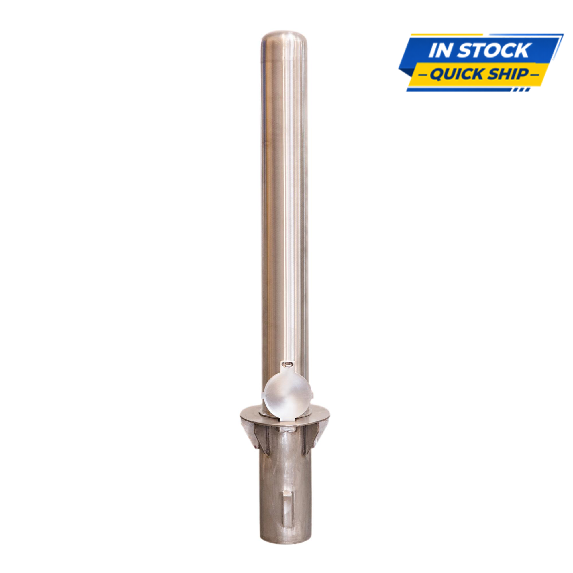 Removable Stainless Steel Bollard 4" x 36" with Sleeve - Security Post - S4 Bollards