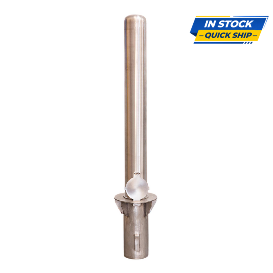 Removable Stainless Steel Bollard 4" x 36" with Sleeve - Security Post - S4 Bollards