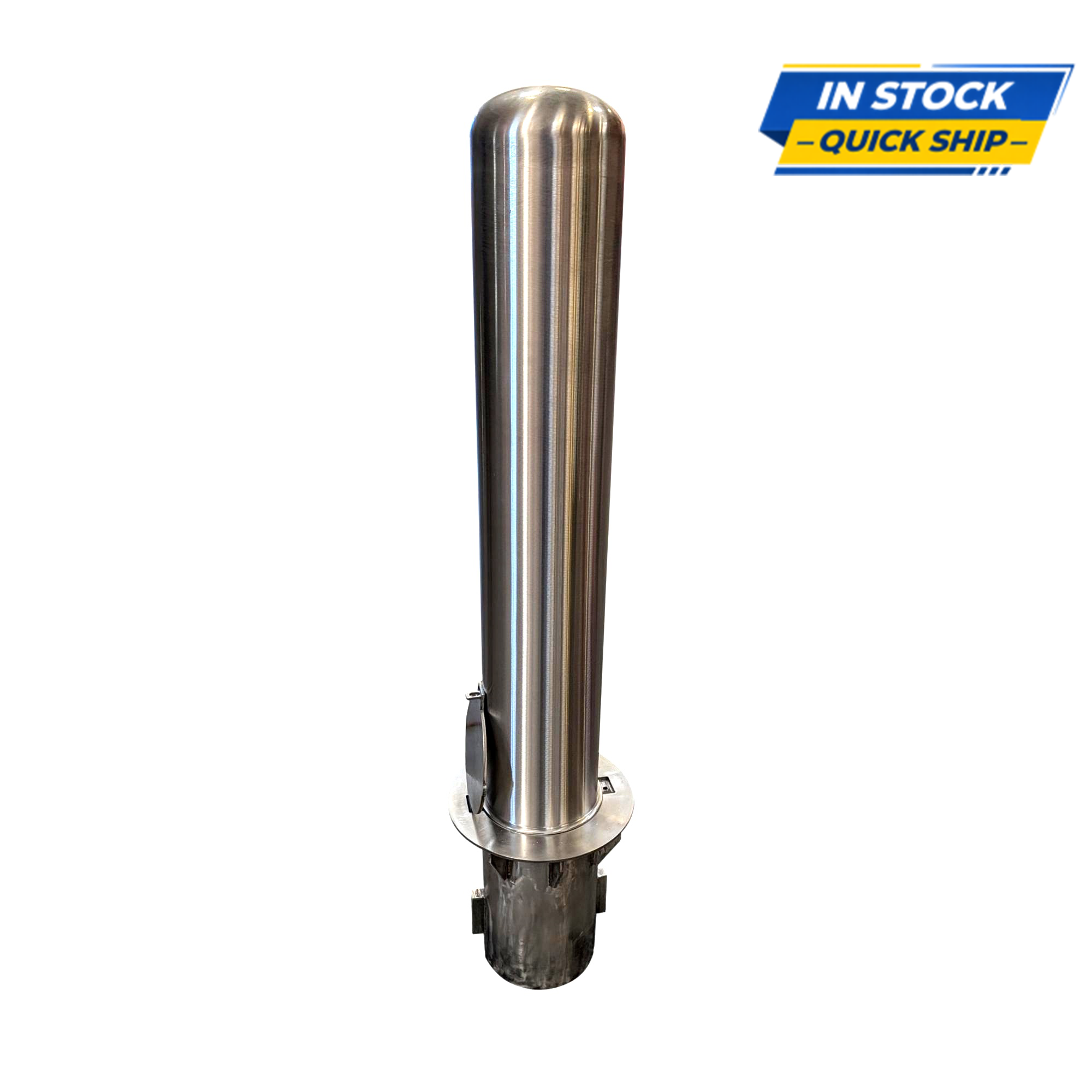 Removable Stainless Steel Bollard 6" x 36" with Sleeve - Security Post - S4 Bollards