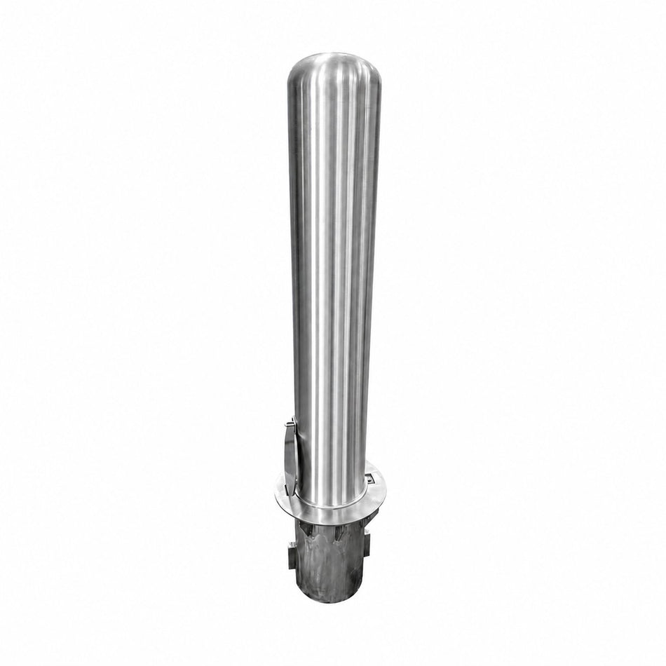 Representative 36-inch model: full view of the 6-inch removable stainless steel bollard with sleeve. Used for the BRSS642+SLV60 42-inch preorder.