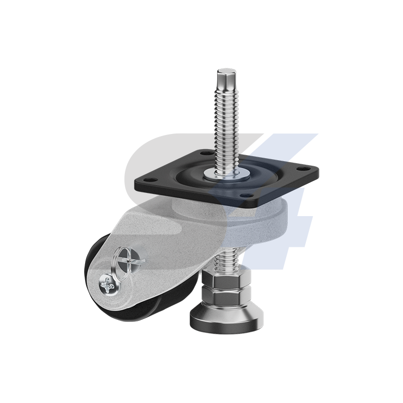 75 x 55 mm Aluminum, Leveling Caster with Extended Foot - C015.53D