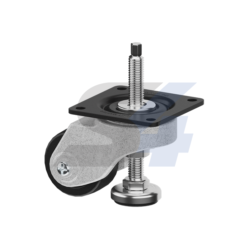 50 x 25 mm Aluminum, Leveling Caster with Extended Foot - C015.6AE