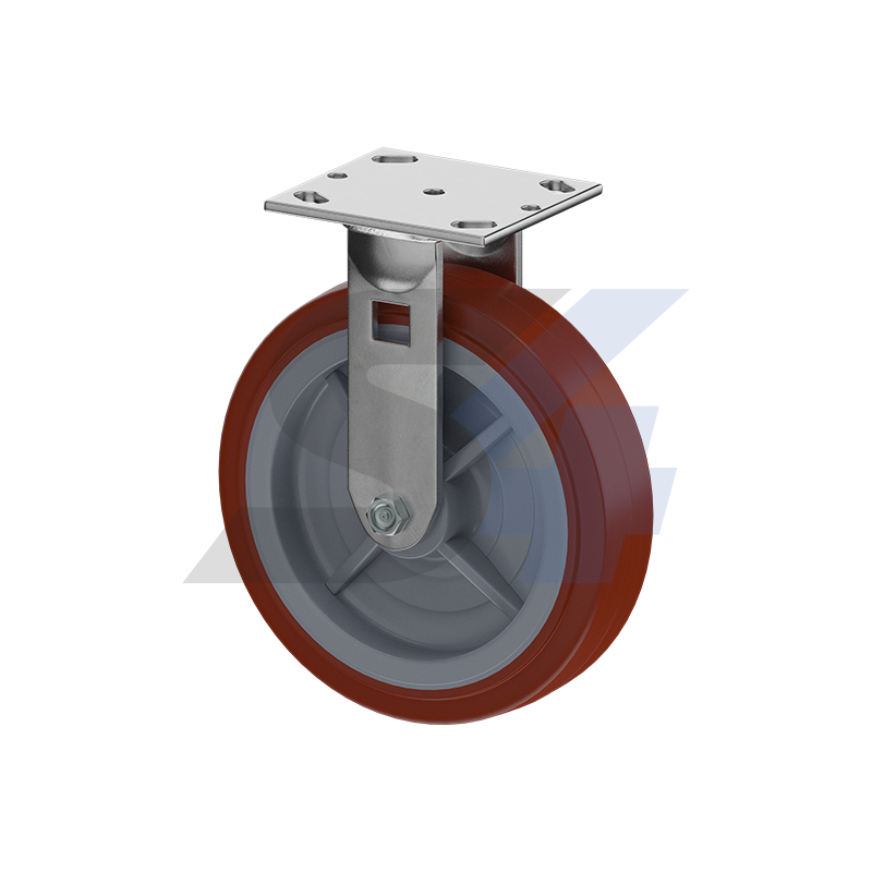 8 x 2" Zinc, Rigid Caster Top Plate Mount - C016.72C