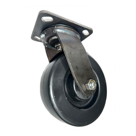 6" x 2" Unplated "BEAST" Heavy Duty Polyolefin Swivel Caster for Waste Bins - DH International