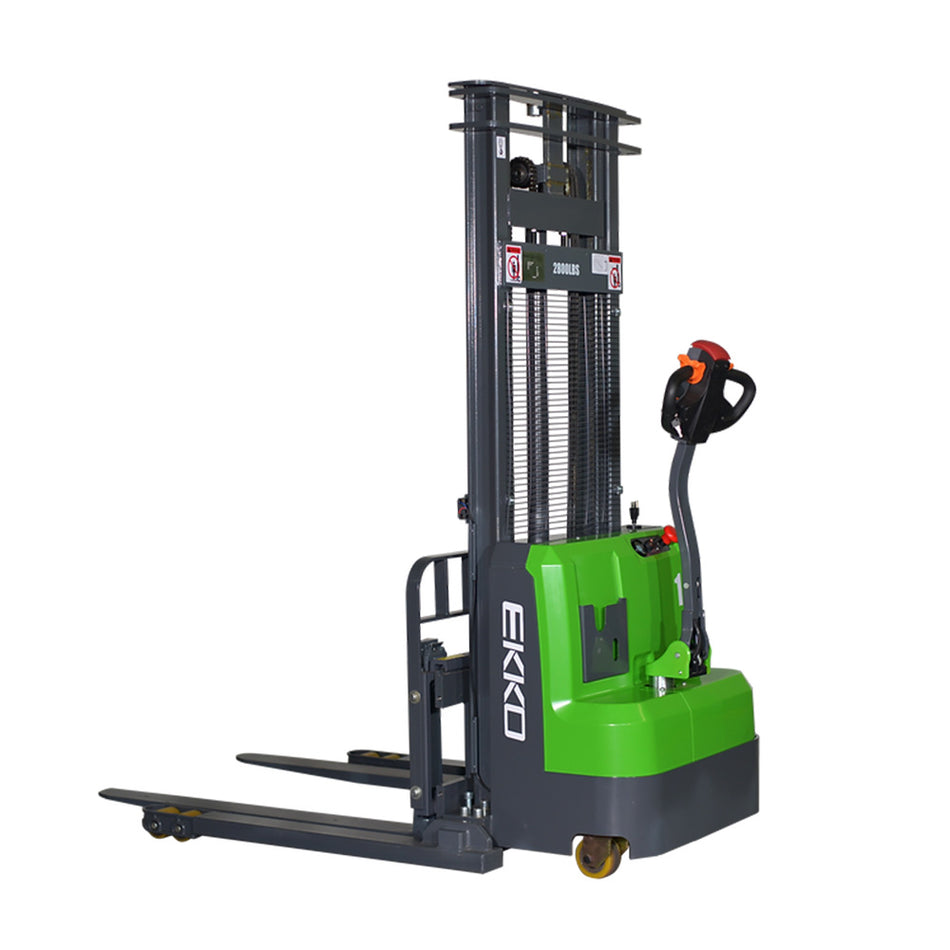 Full Electric Lithium Straddle Stacker 3000 lbs Capacity with Adjustable Forks - EB14C-LI