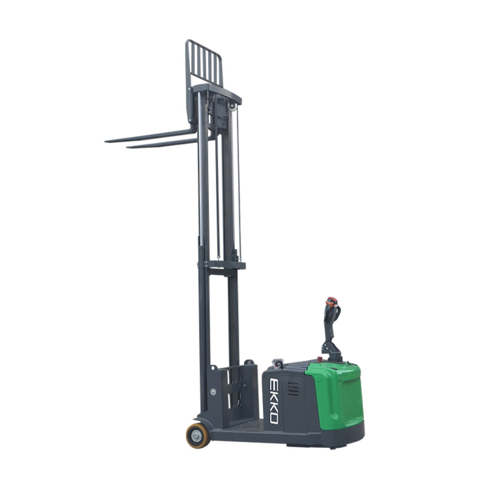 EKKO EK14S-130LI Lithium Counterbalanced Walkie Stacker SIDE-SHIFTING - 3,300 lbs Capacity - Ekko Lifts