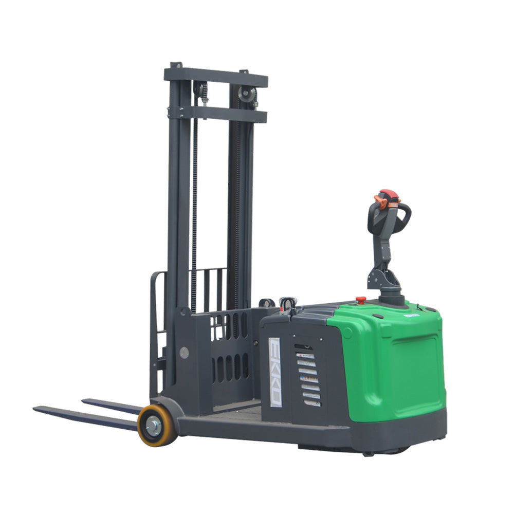 EKKO EK14S-130LI Lithium Counterbalanced Walkie Stacker SIDE-SHIFTING - 3,300 lbs Capacity - Ekko Lifts