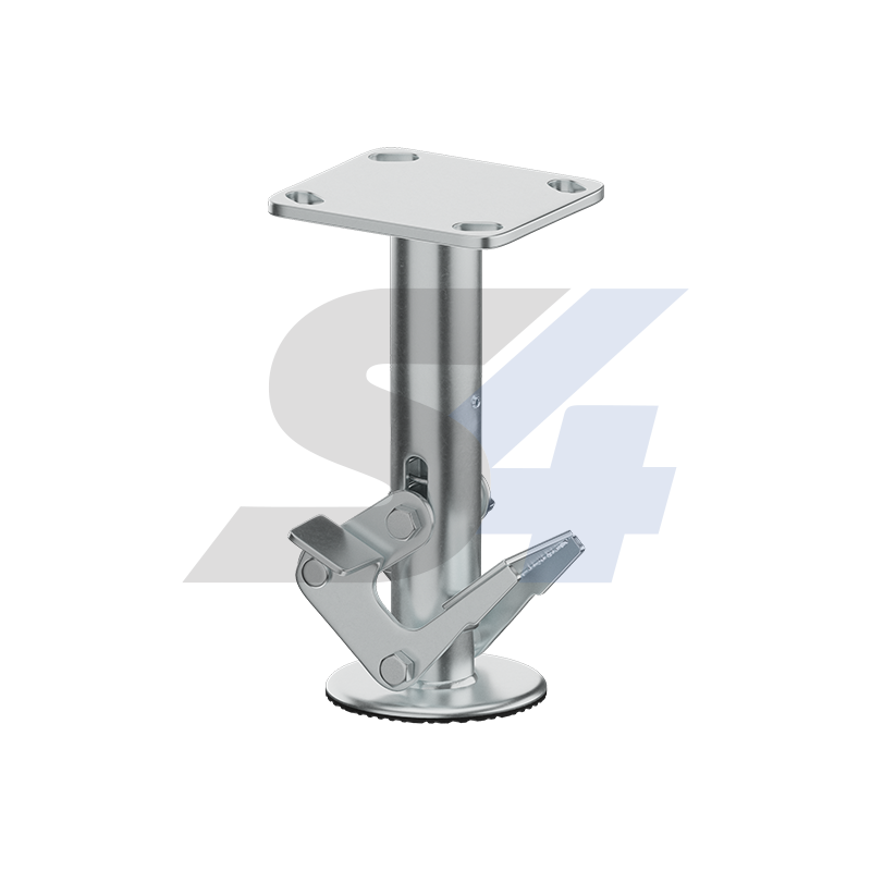 Zinc, Pedal Style Floor Lock Top Plate Mount - F001.027