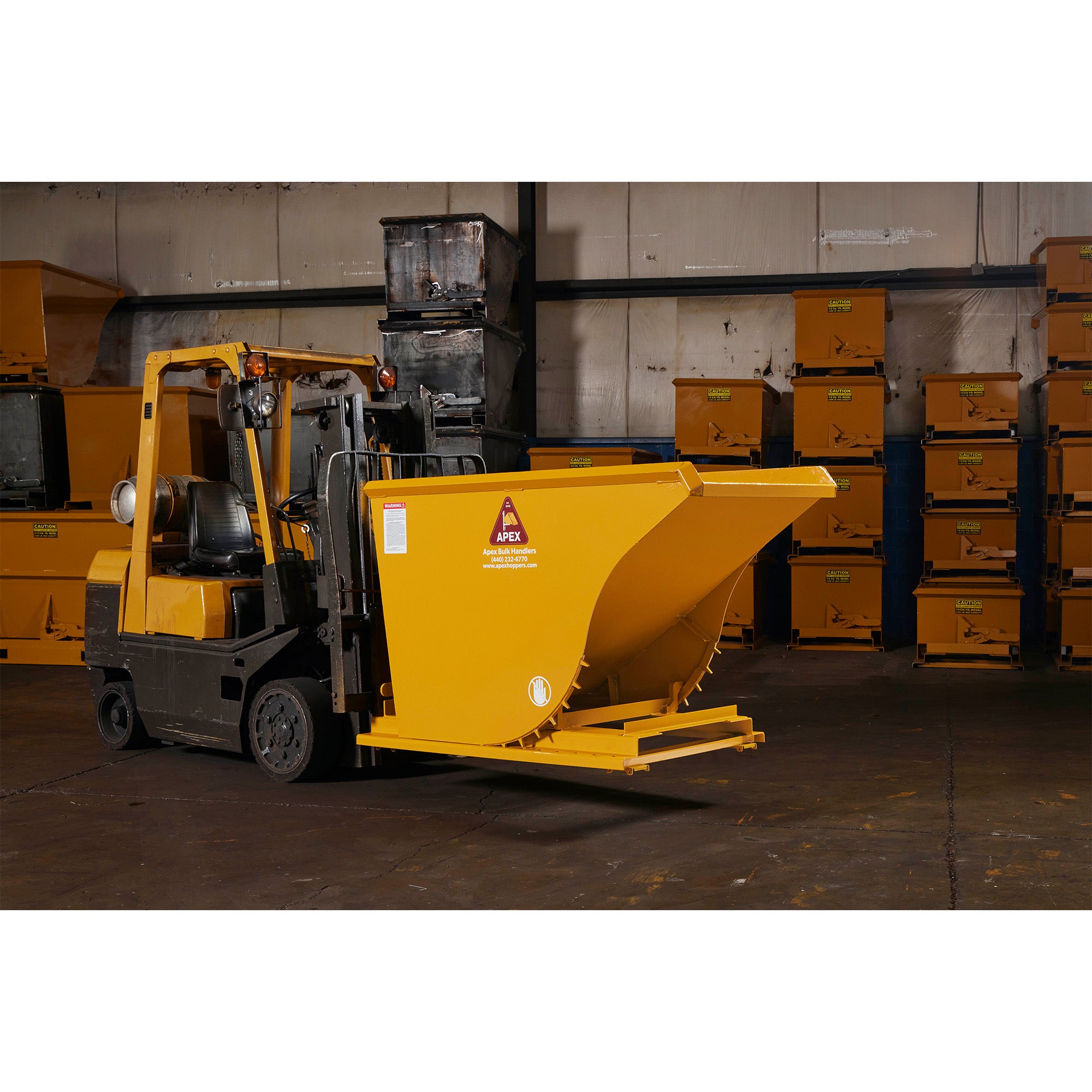 Heavy Duty Hopper - 1.5 Cubic Yards - 6,000 lbs Capacity - Apex Hoppers