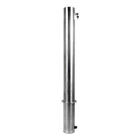 4" Stainless Steel Internal Locking Removable Bollard with Embedment Sleeve - S4 Bollards