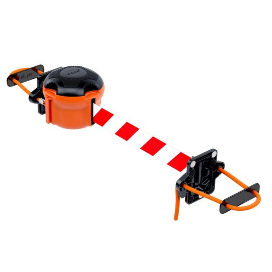 Skipper XS 9M Retractable Wall Barrier Kit (Magnetic) - Orange, Red/White