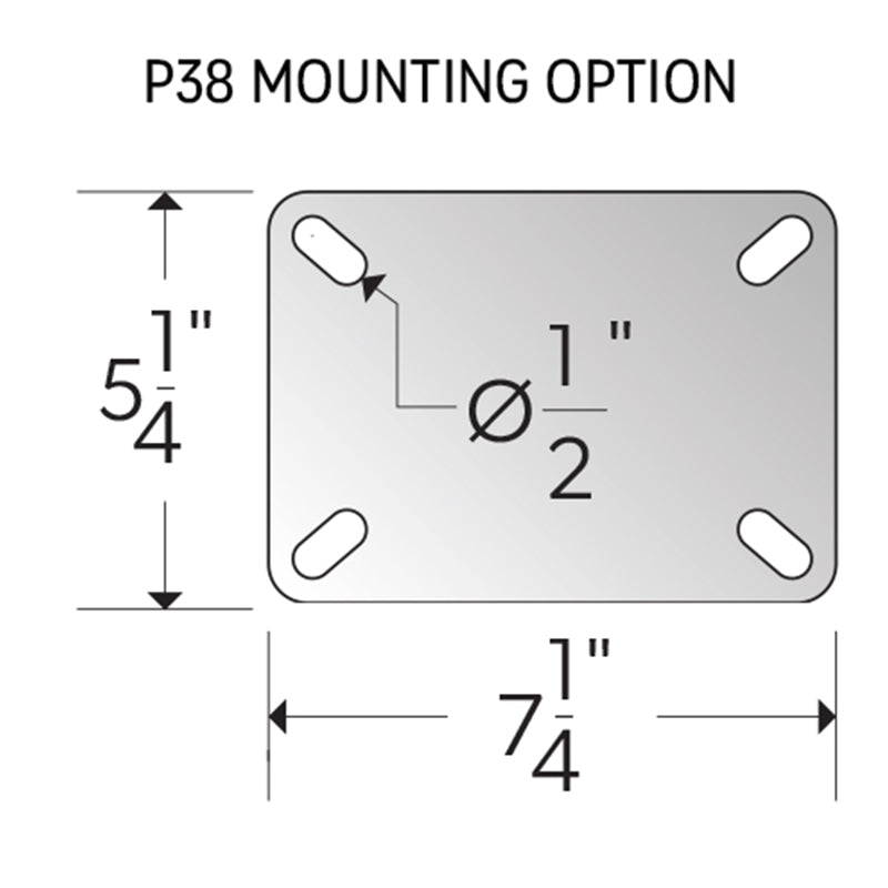 10 x 3" Zinc, Kingpinless Rigid Caster Top Plate Mount - C000.259