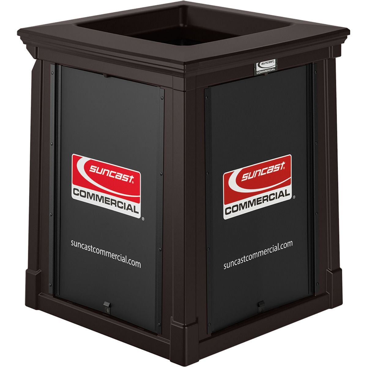 35 Gallon, Resin Customizable Garbage Can, With Open Lid - Suncast Commercial