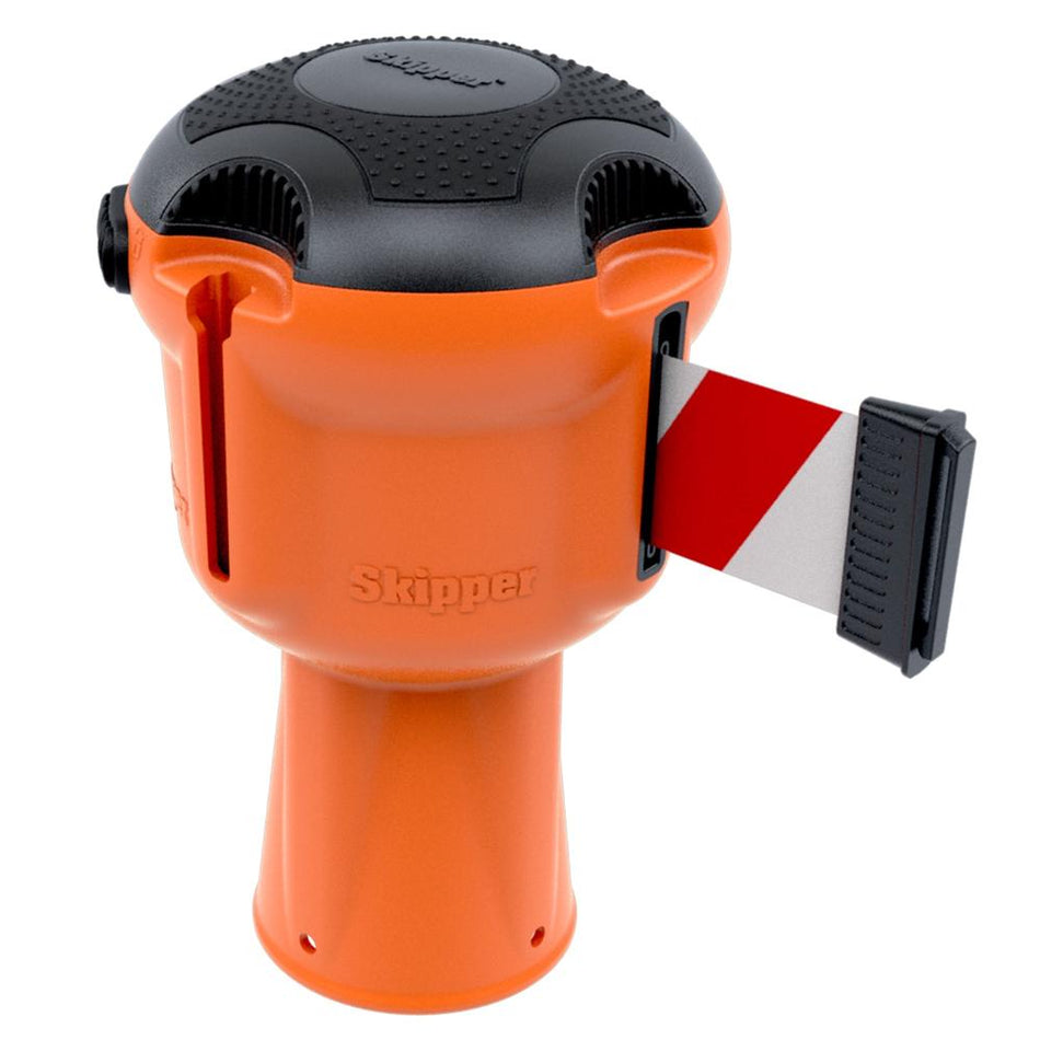 Skipper Retractable Barrier Unit - Orange, Red/White