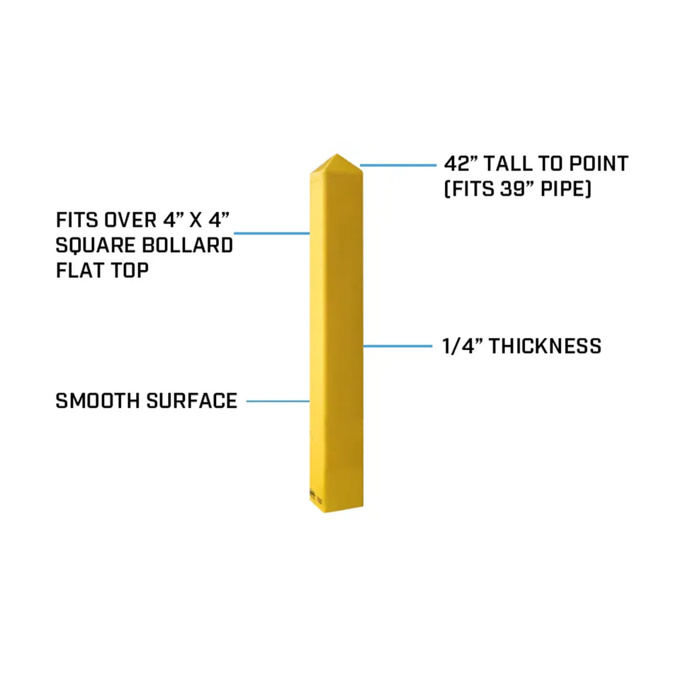 Square Bollard Cover for 4 to 4-1/2" Pipe - S4 Bollards