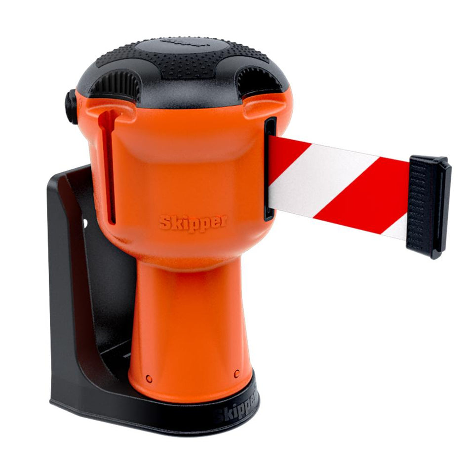 Skipper Wall Mounted Retractable Barrier Kit - Skipper retractable barrier unit with wall support bracket
