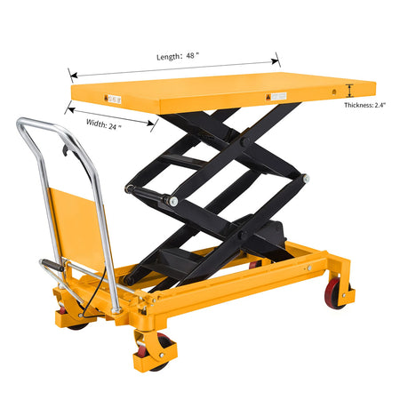 Double Scissor Lift Table, 330-1760 lbs, 43"-59" Lifting Height - Apollo Forklift