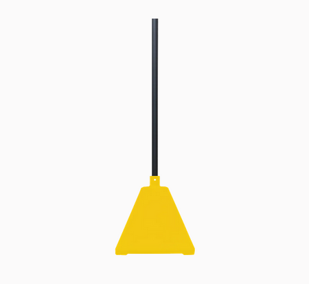 Pyramid Sign Base, Base Color: GrayPost Color: Yellow