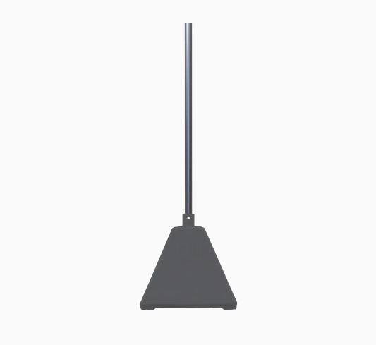 Pyramid Sign Base, Base Color: SilverPost Color: Darkgray