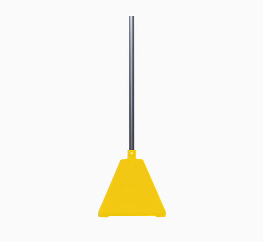 Pyramid Sign Base, Base Color: SilverPost Color: Yellow