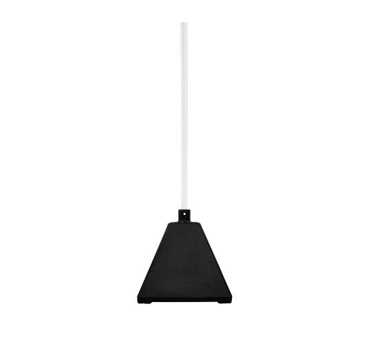 Pyramid Sign Base, Base Color: WhitePost Color: Black