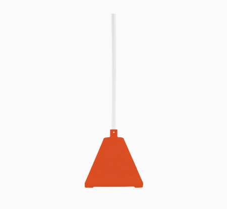 Pyramid Sign Base, Base Color: WhitePost Color: Orange