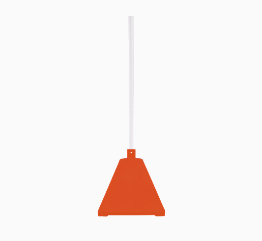 Pyramid Sign Base, Base Color: WhitePost Color: Orange