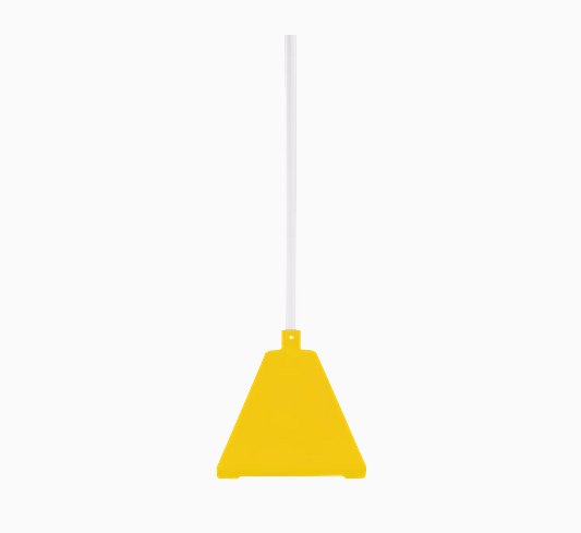 Pyramid Sign Base, Base Color: WhitePost Color: Yellow