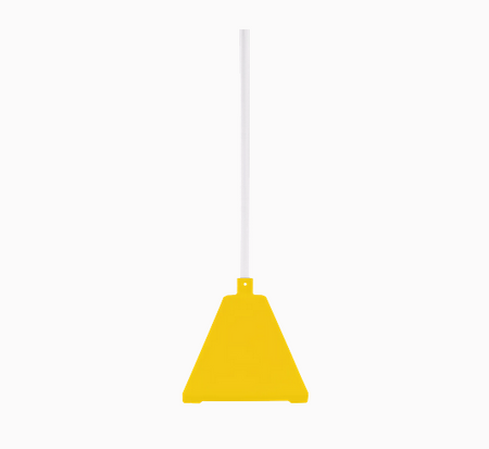 Pyramid Sign Base, Base Color: WhitePost Color: Yellow