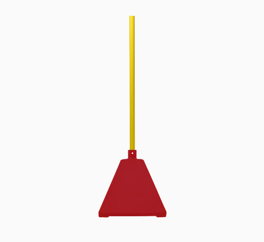 Pyramid Sign Base, Base Color: YellowPost Color: Red