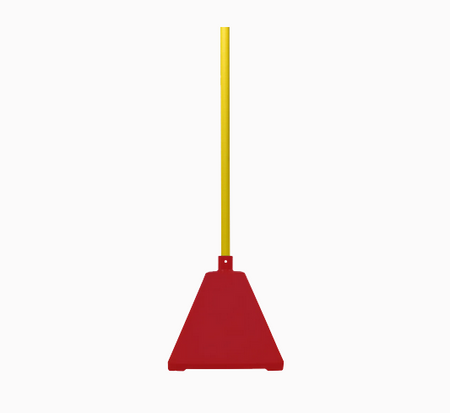 Pyramid Sign Base, Base Color: YellowPost Color: Red