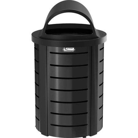 35 Gallon Outdoor Decorative Metal Trash Can With Roto-Molded Lid - Suncast Commercial