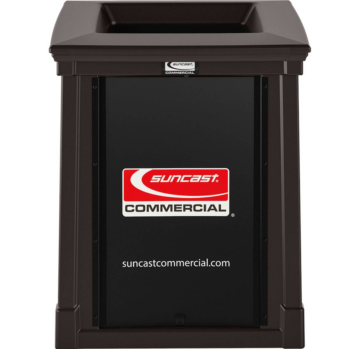 35 Gallon, Resin Customizable Garbage Can, With Open Lid - Suncast Commercial