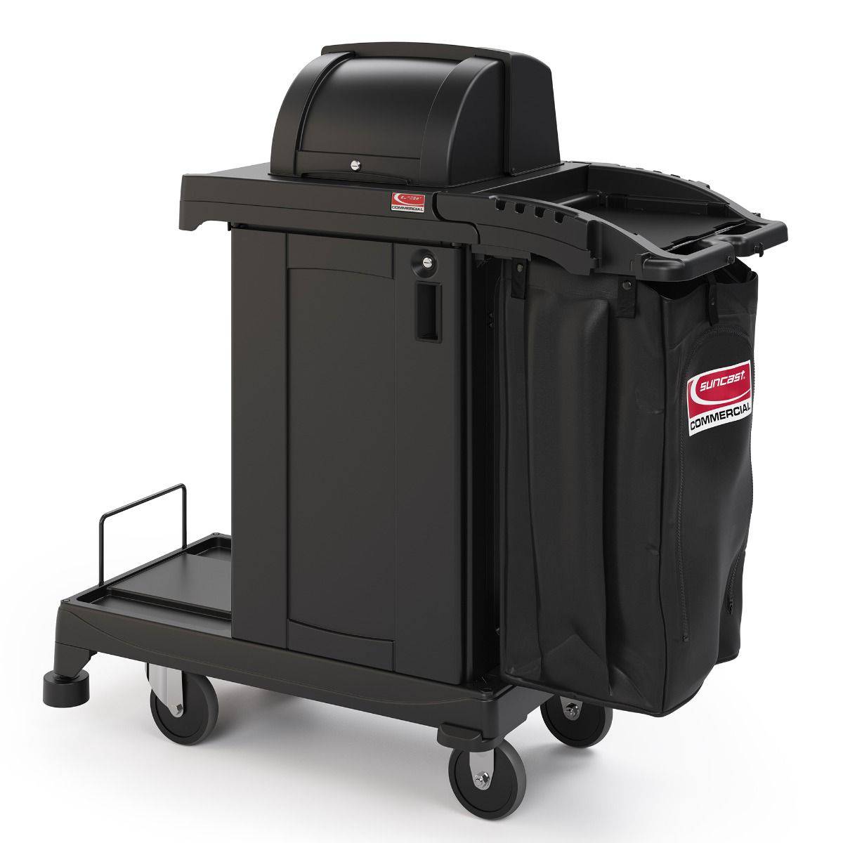 High-Security Cleaning Cart, Black - Suncast Commercial