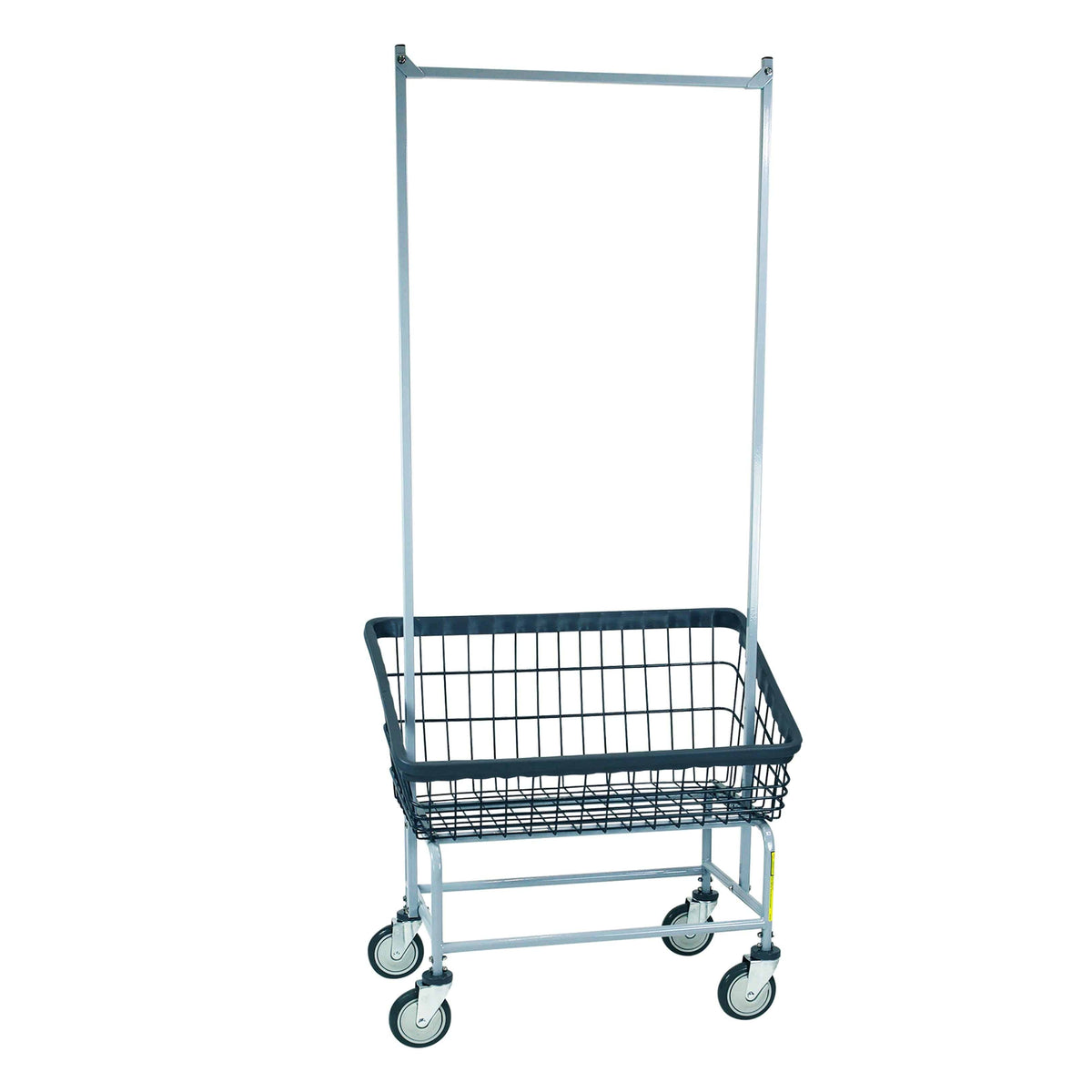 Large Capacity Front Load Laundry Cart with Double Pole Rack - R&B Wire