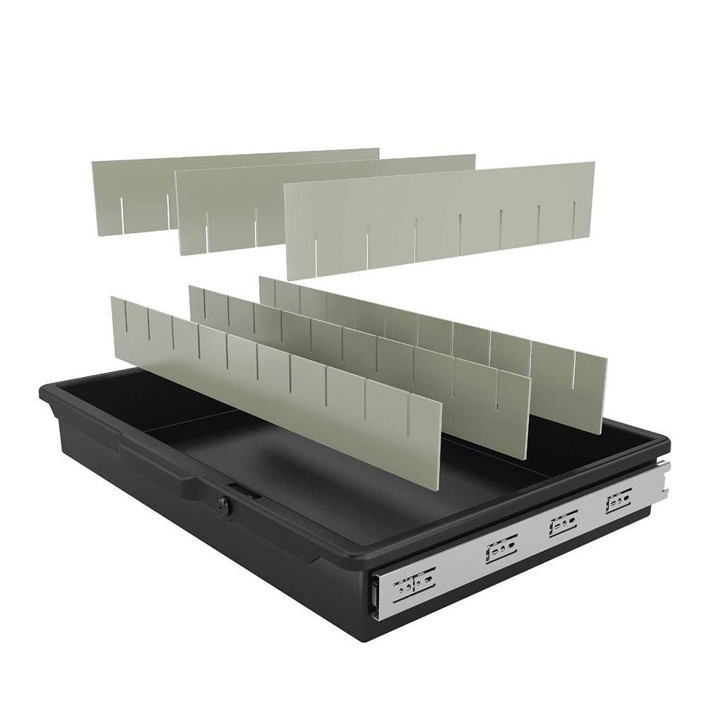 Lockable Slide Drawer With Dividers, Black - Suncast Commercial