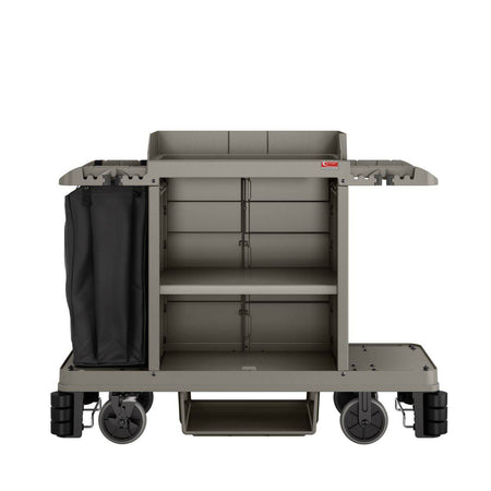 Partially Assembled Housekeeping Cart, Platinum - Suncast Commercial