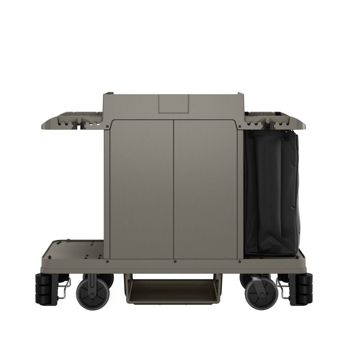 Partially Assembled Housekeeping Cart, Platinum - Suncast Commercial