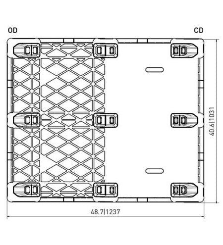 Plastic Industrial Pallet 48" x 40" - 3,500 lbs. Static Load - Nelson