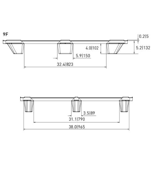 Plastic Industrial Pallet 48" x 40" - 3,500 lbs. Static Load - Nelson